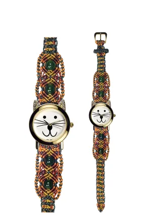 104C - Wide with Gold Cat Watch