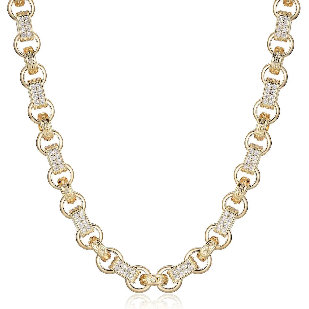 10mm Gold Filled Gypsy Belcher Chain Albert Clasp 22 Inch