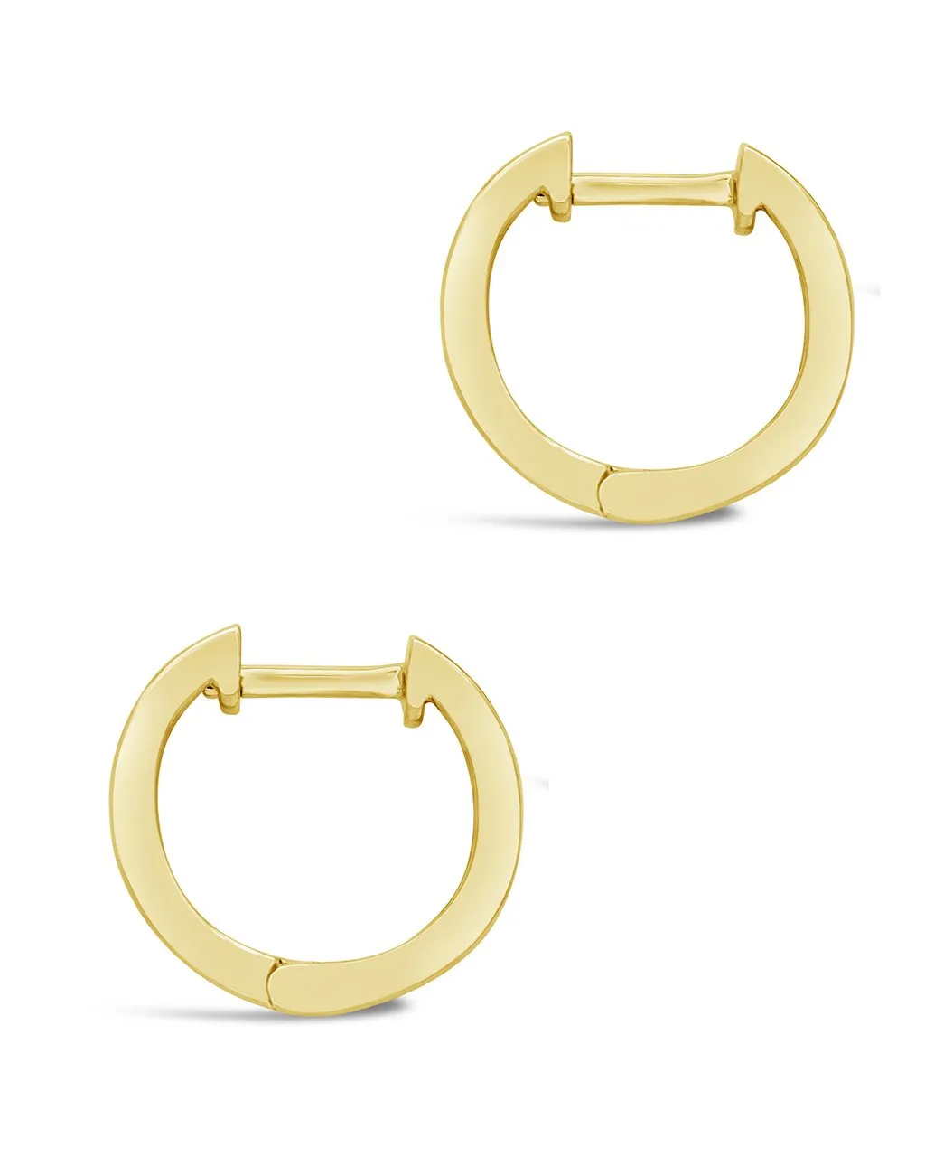 14K Gold Textured Diamond Huggie Hoop Earrings