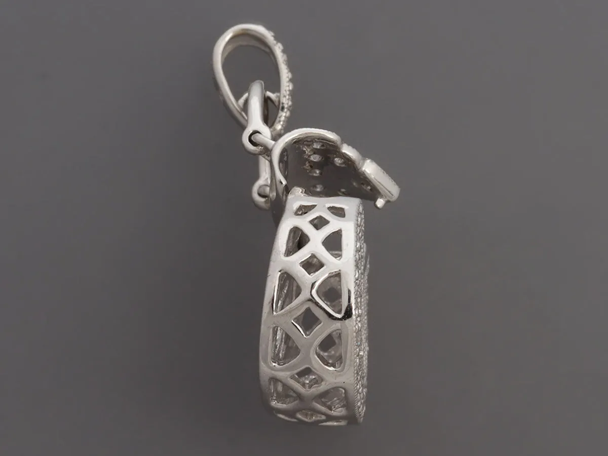 14K White Gold Diamond Bag Charm