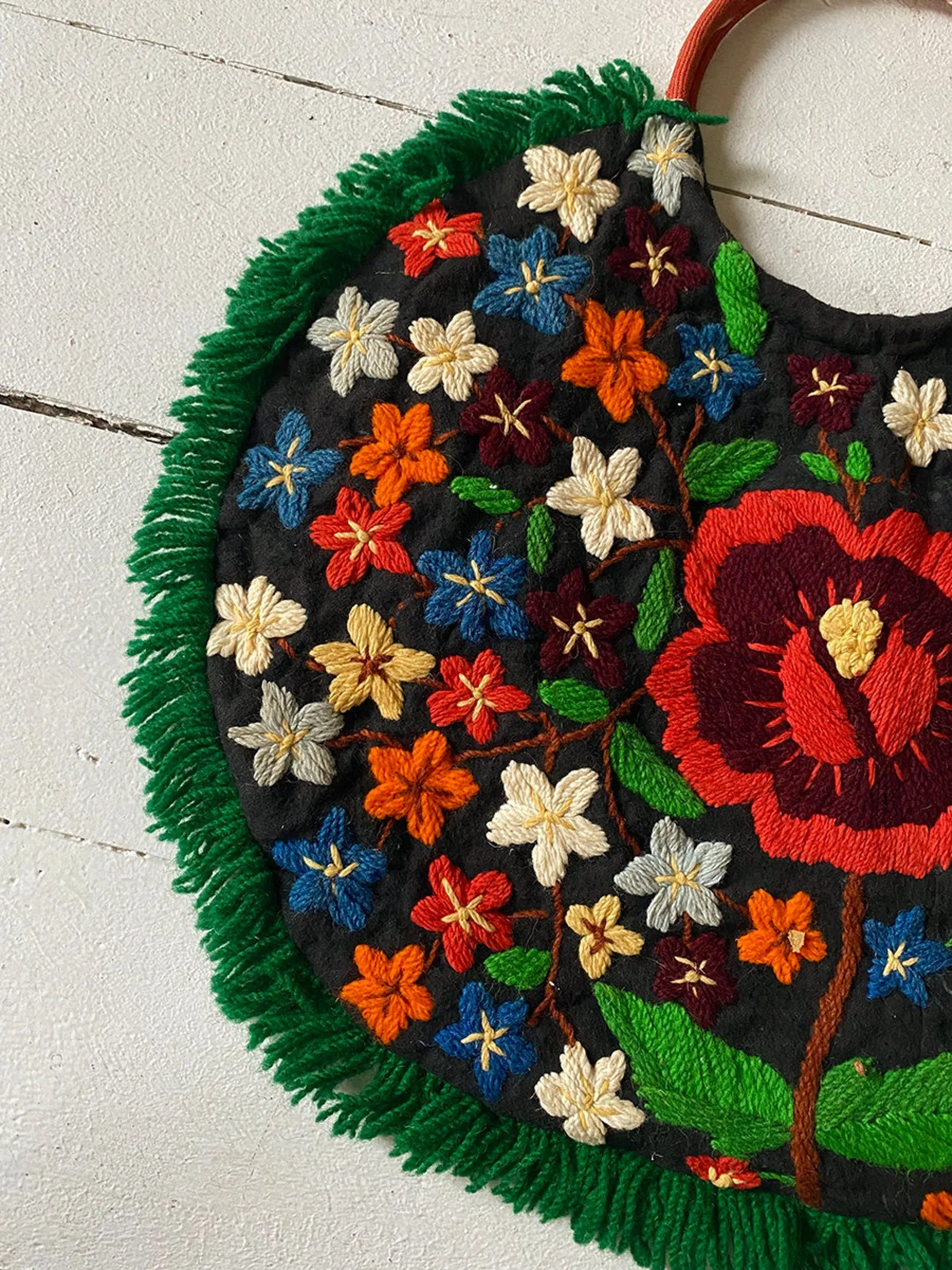 1970's Embroidered Floral Handbag