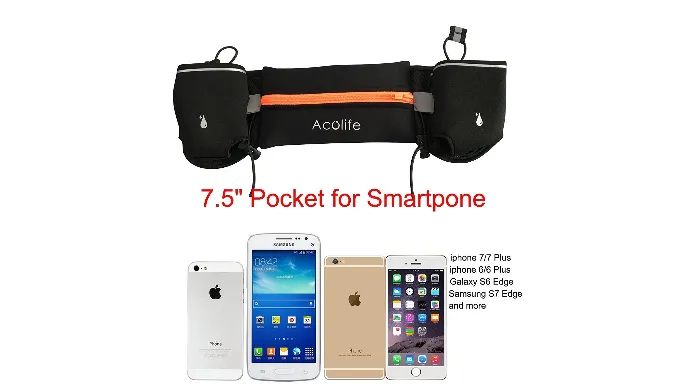 2 or 3 Pack: Hydration Sport Fitness Running Cellphone Waist Belt Pack - Fits iPhone 6(s) / 6s Plus / 7 Plus  - Ships Same/Next Day!