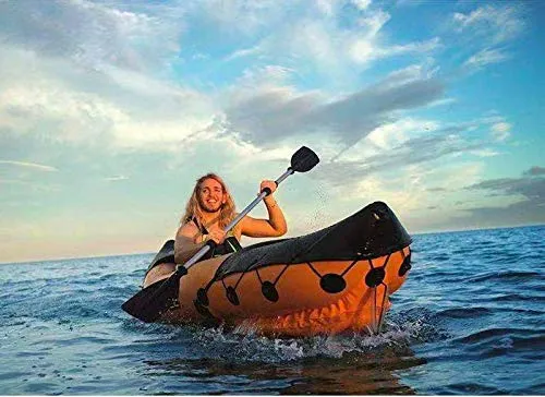 2 Person Inflatable Kayak, Orange Boat Fishing Portable