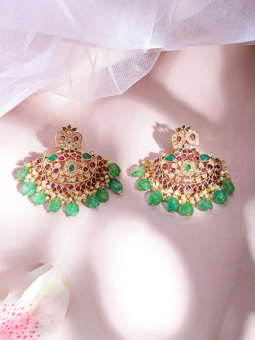 22K Gold-Plated Stone Studded Jewellery Set