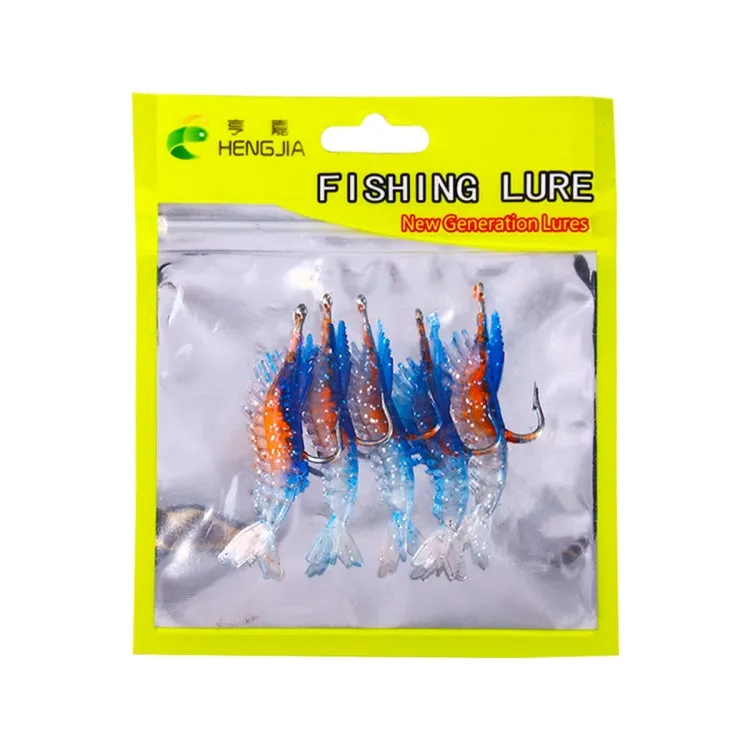 5 PCS / Bag HENGJIA SO077 6cm 3g Lead Wrapped Shrimp Soft Lure Sea Bass Fake Lure(2)