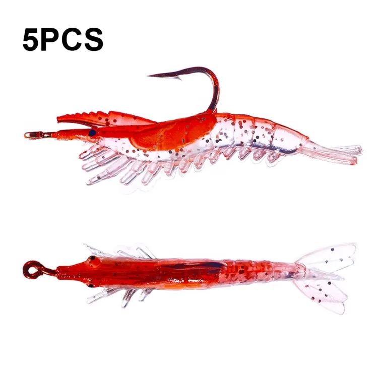 5 PCS / Bag HENGJIA SO077 6cm 3g Lead Wrapped Shrimp Soft Lure Sea Bass Fake Lure(2)