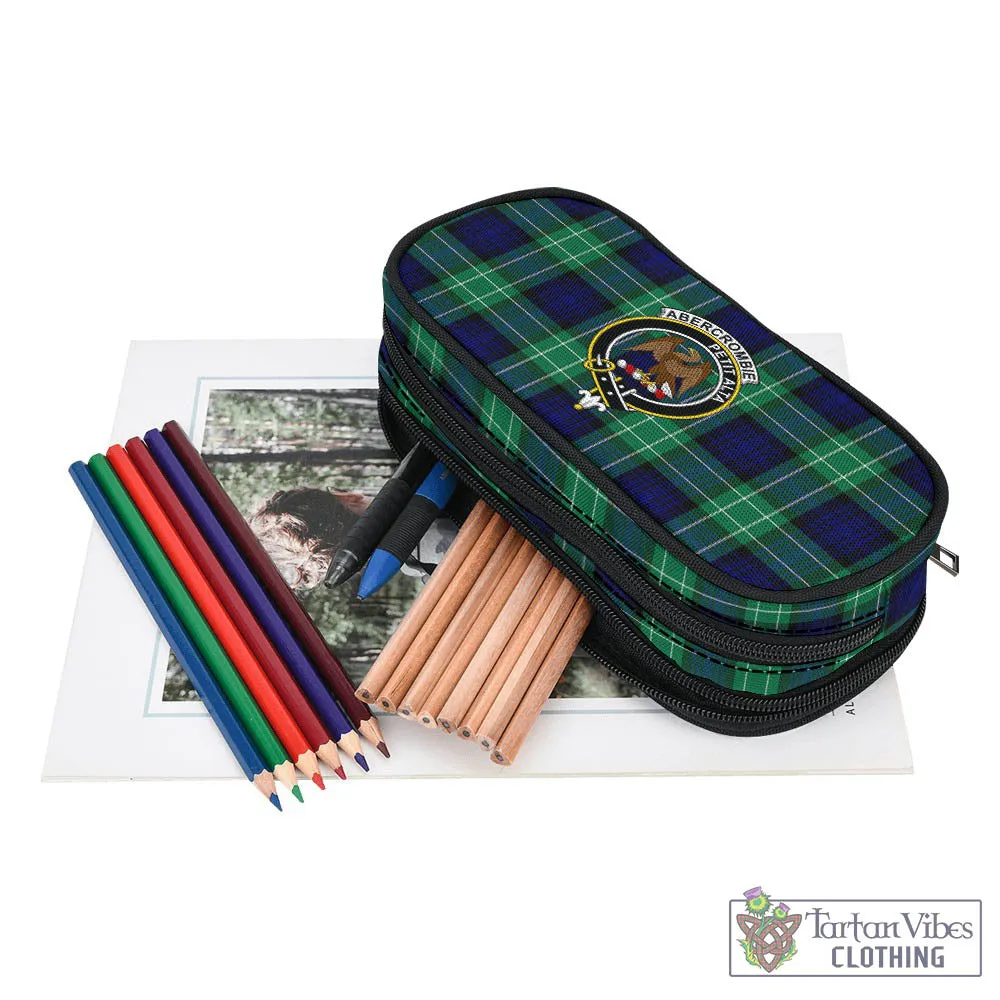 Abercrombie Tartan Pen and Pencil Case with Family Crest