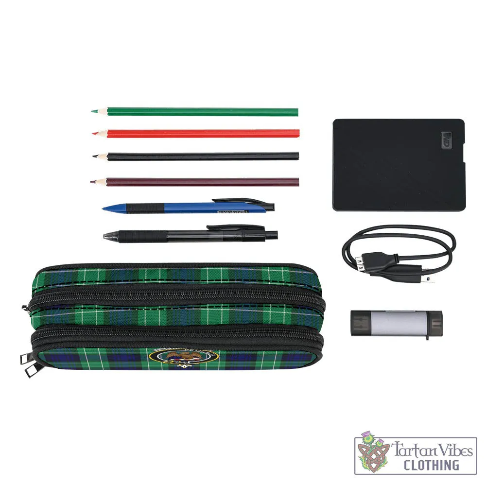 Abercrombie Tartan Pen and Pencil Case with Family Crest