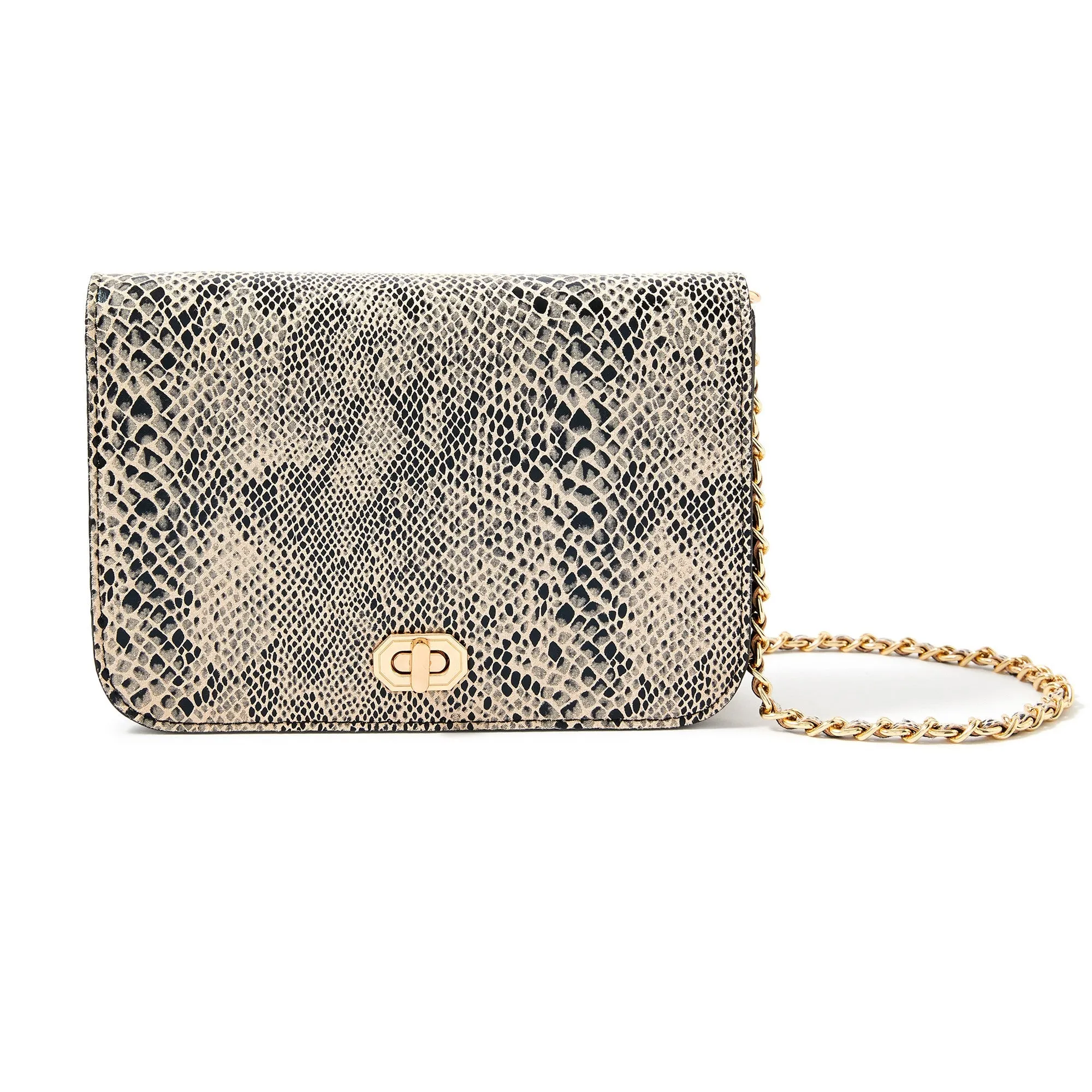 Accessorize London Women's Faux Leather Snake Print Erin Sling Bag