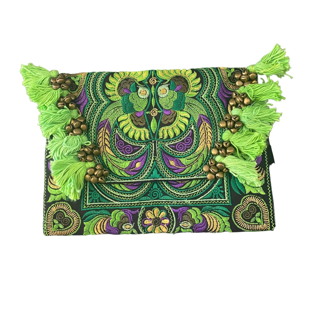 Adelita Embroidered Bird Boho Clutch iPad | Tablet Bag - Thailand