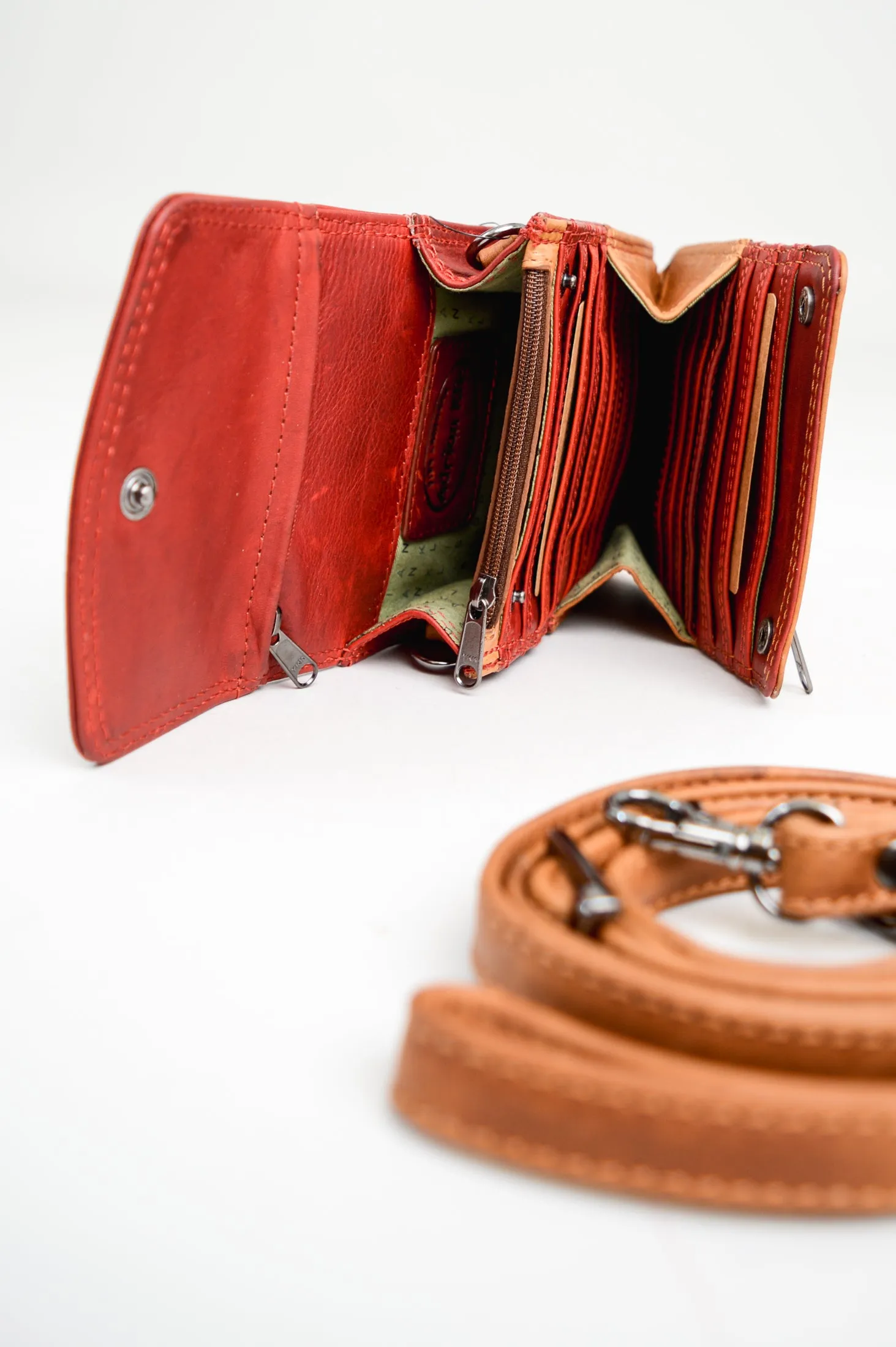 Adrian Klis 1718 Organizer Red/Tan, Leather