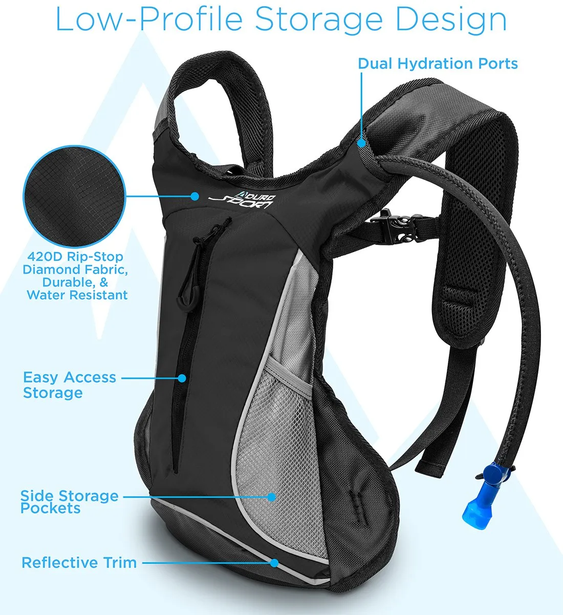 Aduro Sport Hydro-Pro 1.5L/2L/3L Hydration Backpacks