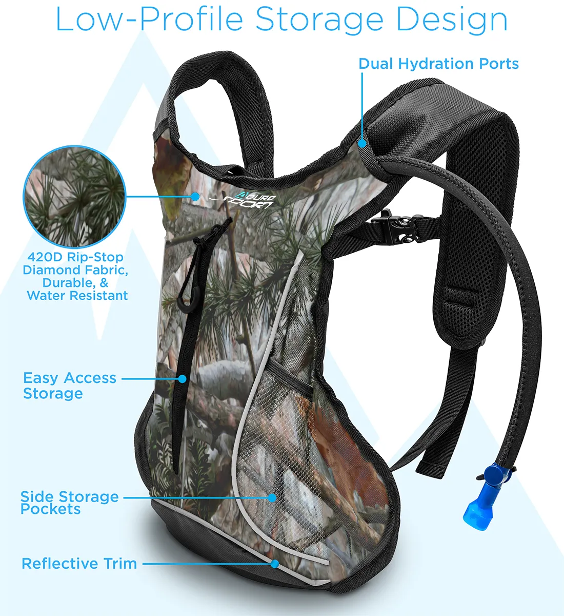 Aduro Sport Hydro-Pro 1.5L/2L/3L Hydration Backpacks