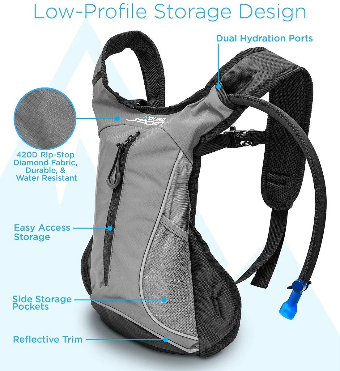 Aduro Sport Hydro-Pro 1.5L/2L/3L Hydration Backpacks