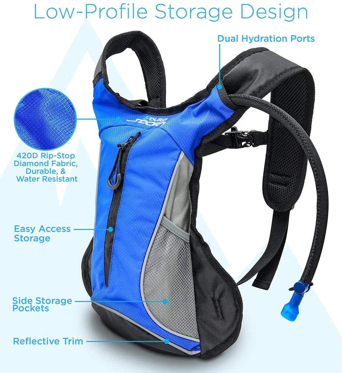 Aduro Sport Hydro-Pro 1.5L/2L/3L Hydration Backpacks