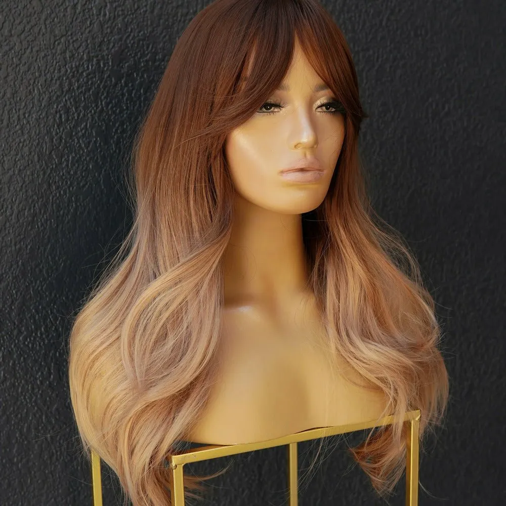 ANNA Ombre Brown Fringe Wig