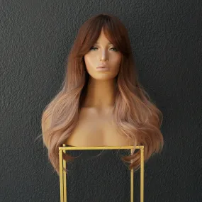 ANNA Ombre Brown Fringe Wig