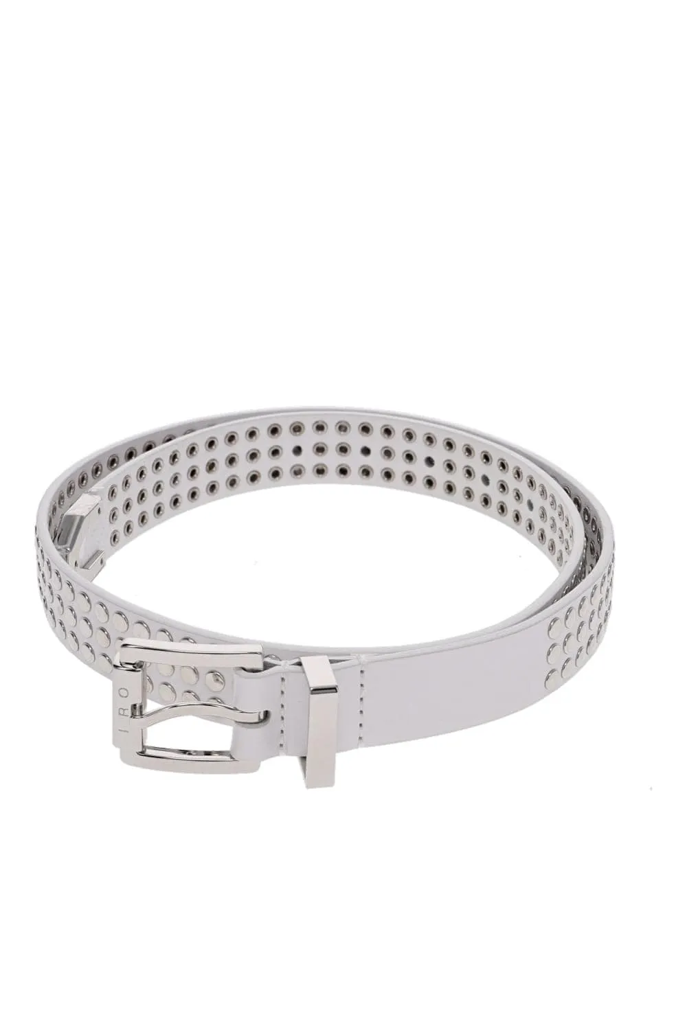 Atlas White Studded Leather Belt