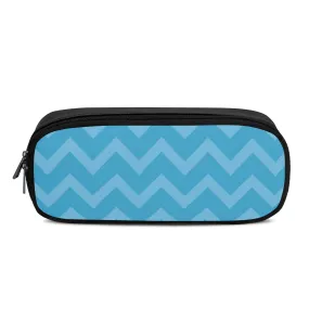 Back to School Supplies: Trendy PU Leather Pencil Case for Tweens & Teens. Anime inspired Blue Pencil case