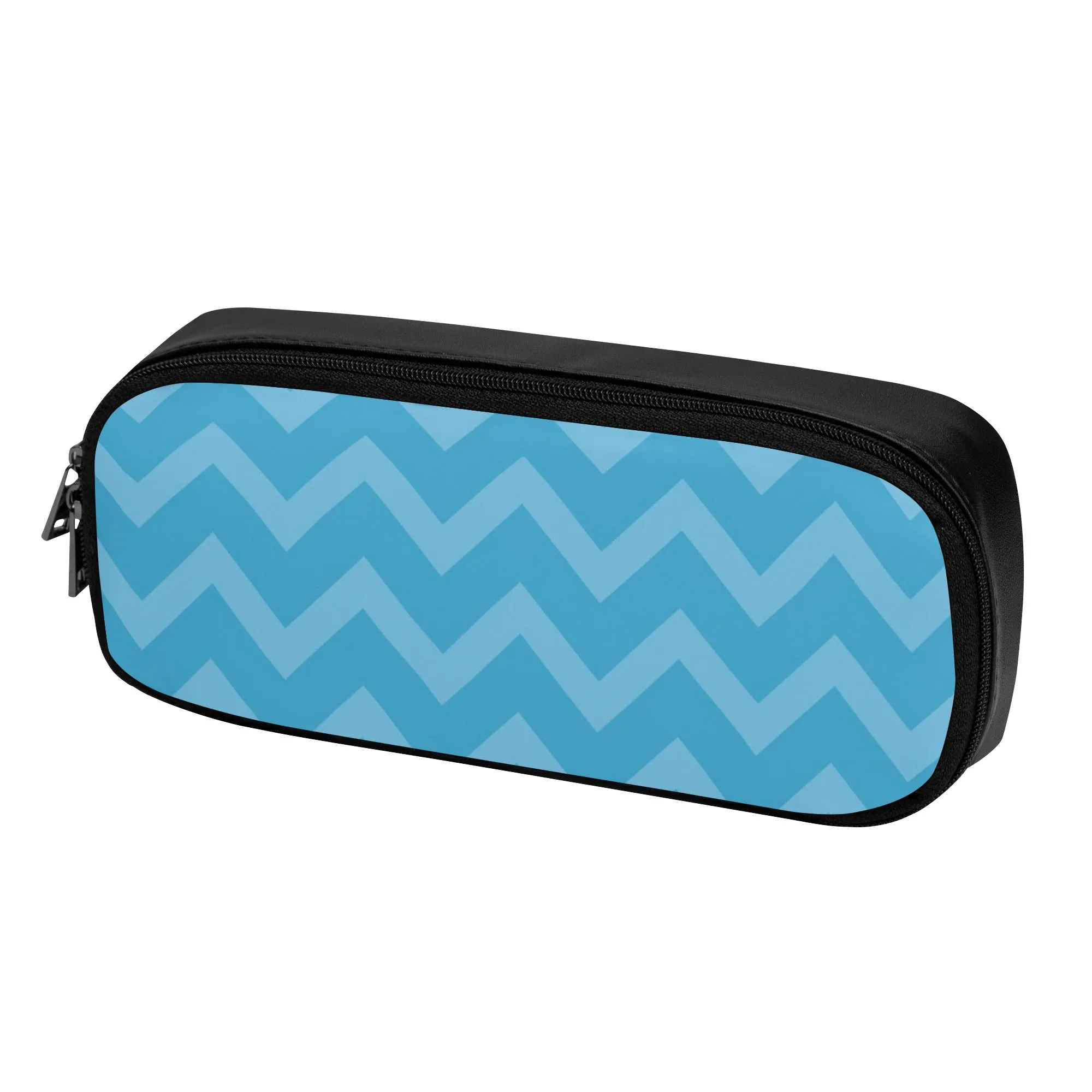 Back to School Supplies: Trendy PU Leather Pencil Case for Tweens & Teens. Anime inspired Blue Pencil case