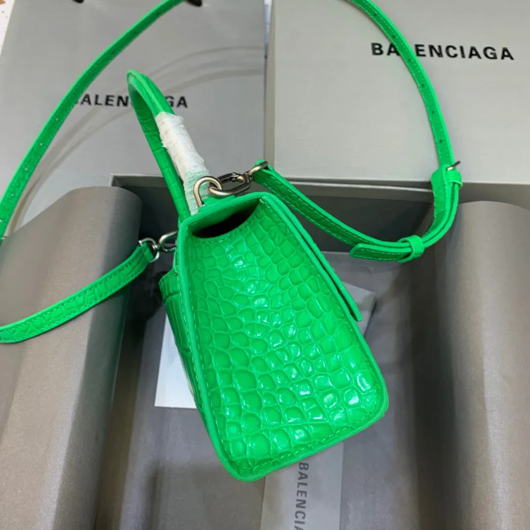 Balen Hourglass XS Handbag In Bright Green, For Women,  Bags 7.4in/19cm 5928331U6AK3809