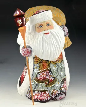 Beautiful and stout ornate Russian Santa with Large Toy Bag