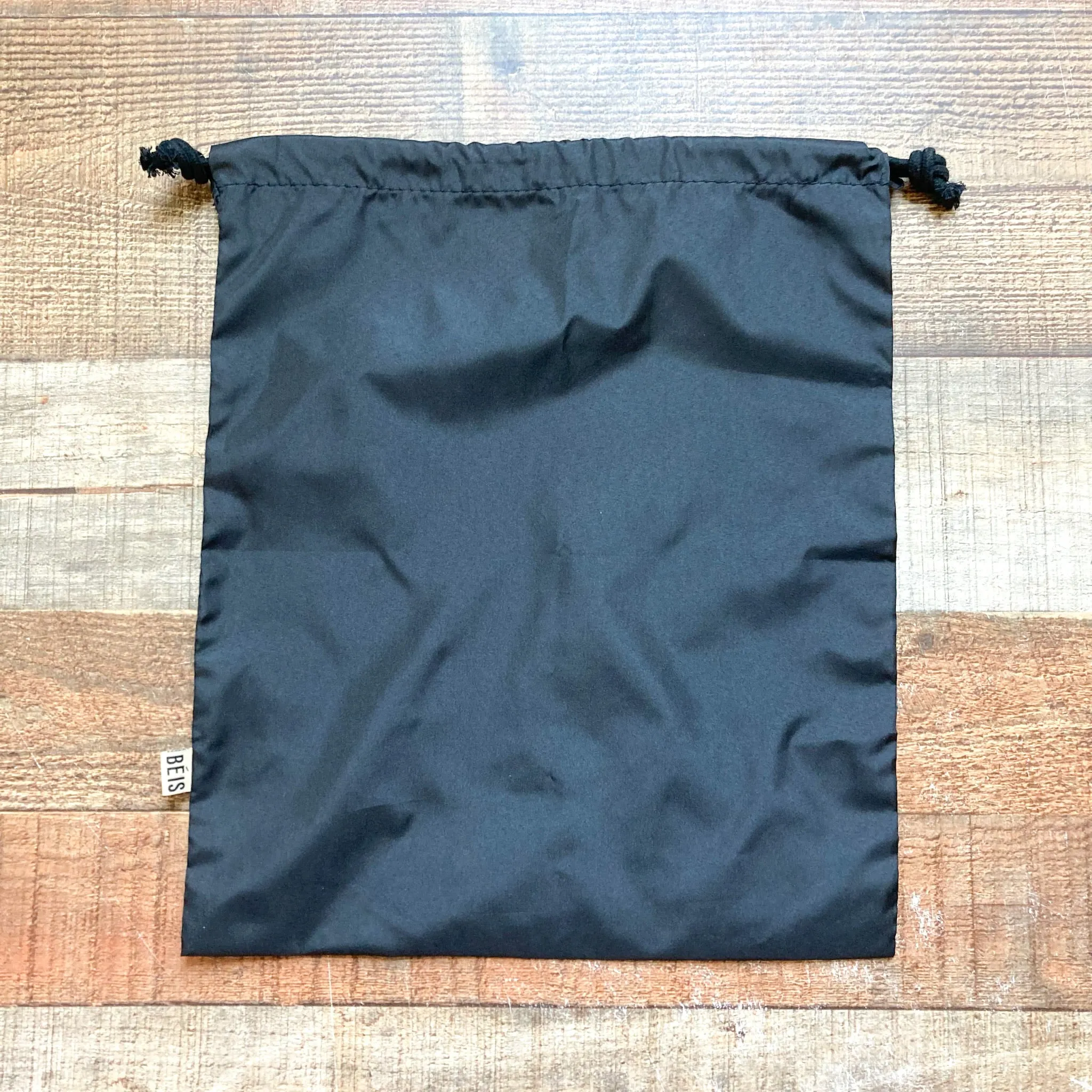 Beis Two Pack Small and Medium Black Drawstring Bags