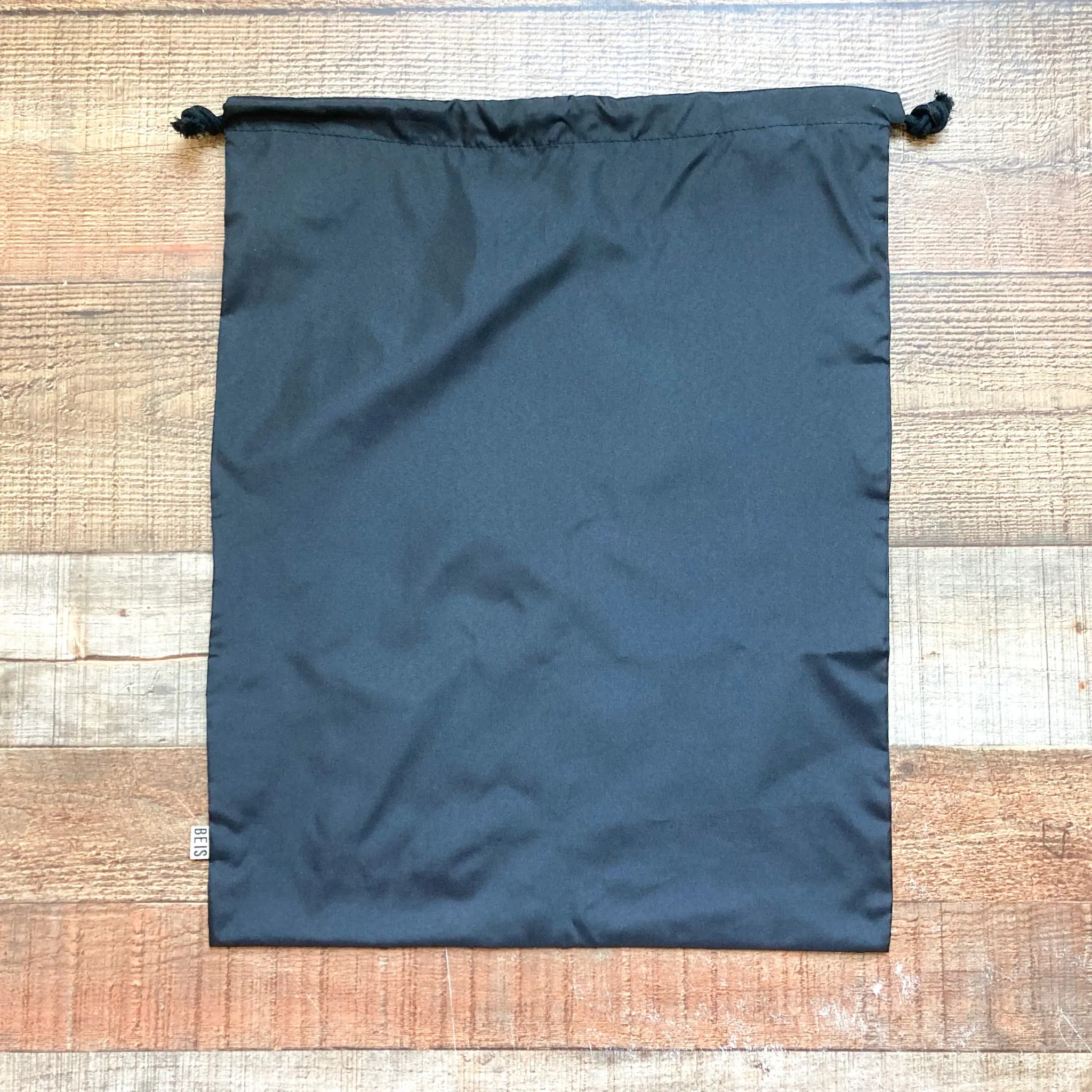 Beis Two Pack Small and Medium Black Drawstring Bags