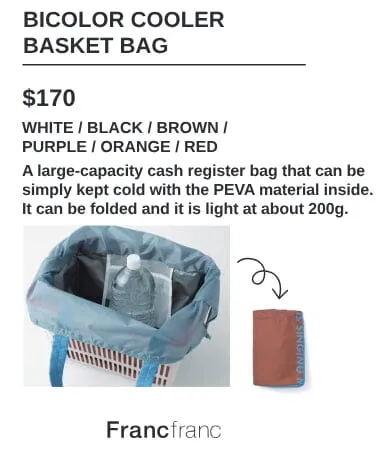 Bicolor Cooler Basket Bag  Brown