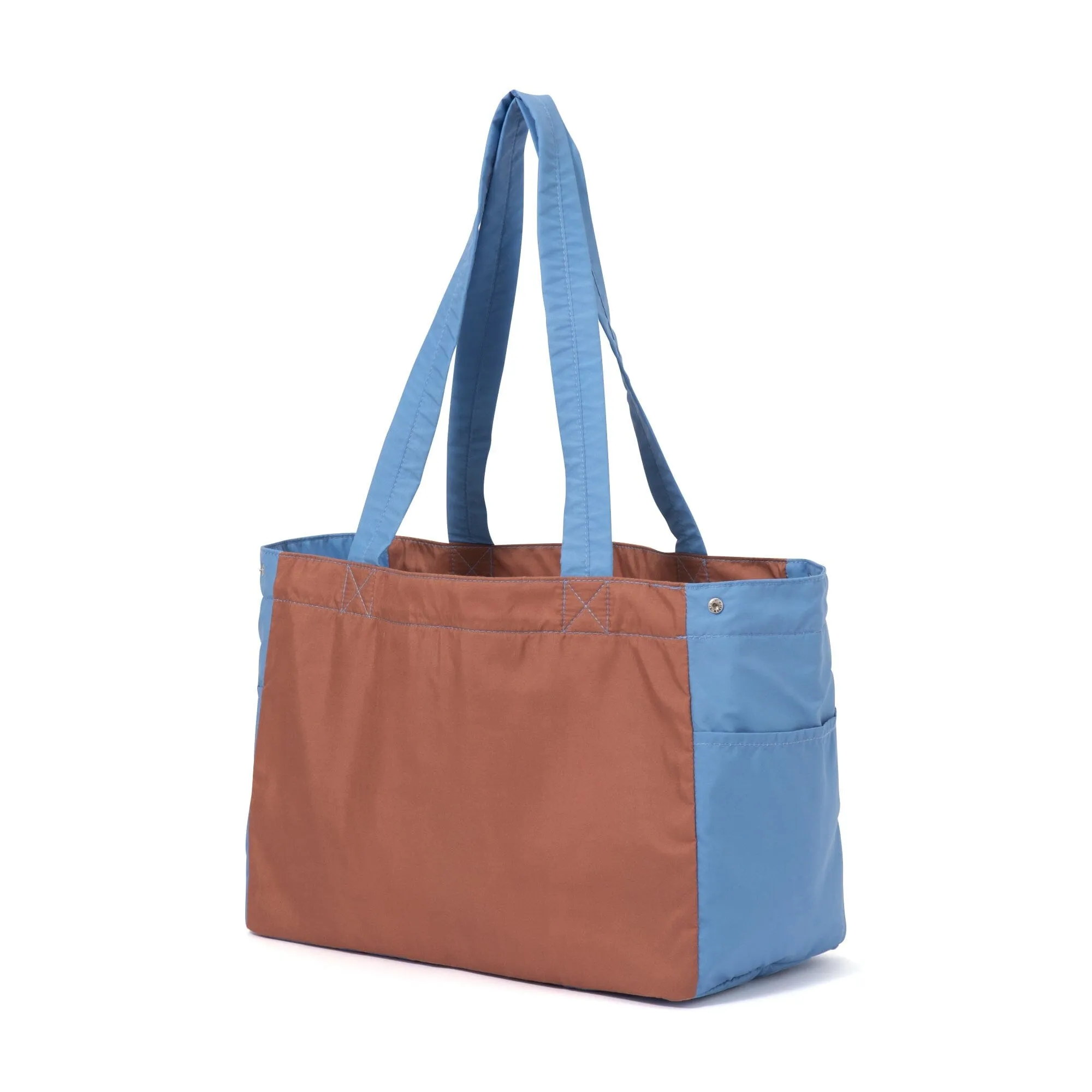 Bicolor Cooler Basket Bag  Brown