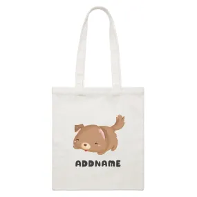 Birthday Friendly Animals Happy Sleeping Dog Addname White Canvas Bag