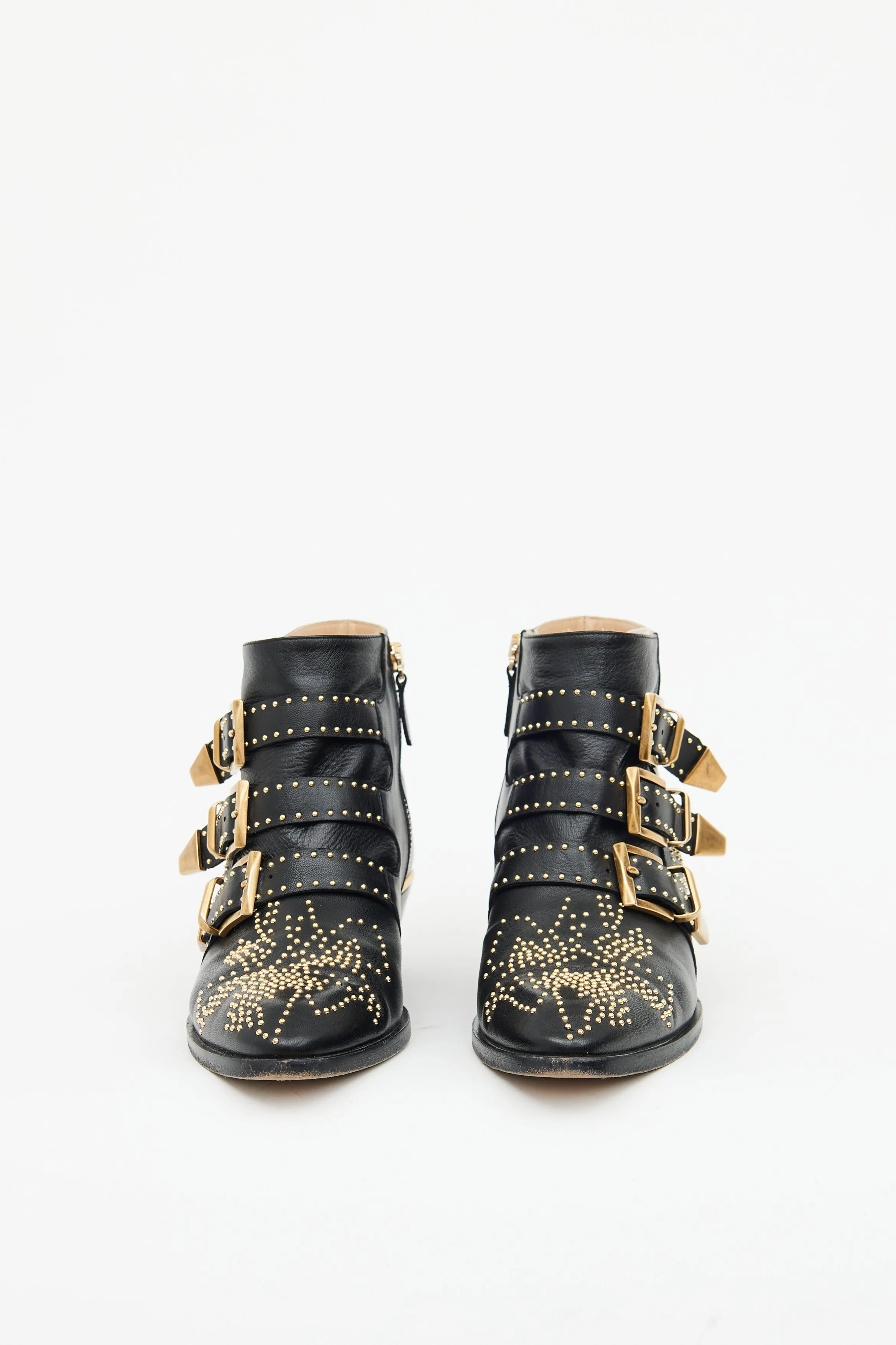 Black & Gold Susanna Studded Boots