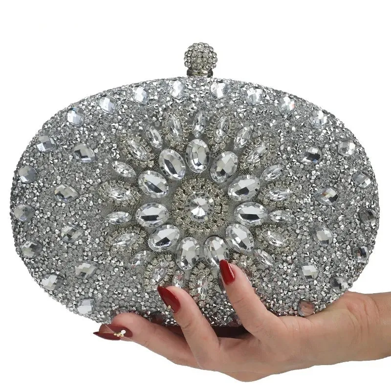 Bling Rhinestones Women Evening Clutch Bag Wedding Crystal Handbag