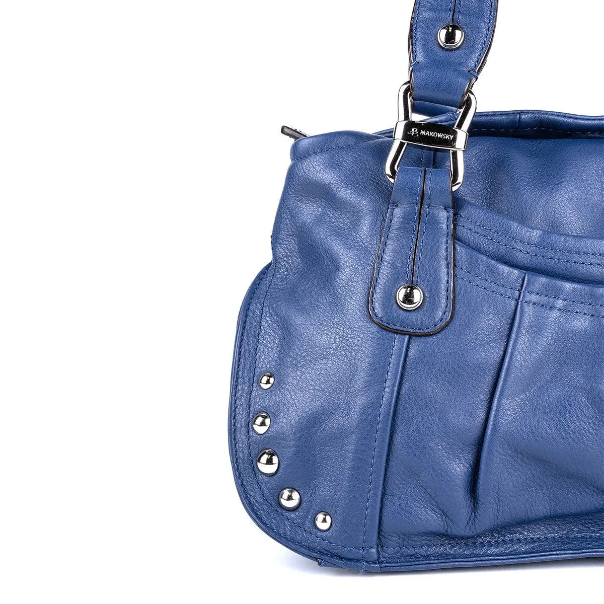 B.Makowsky Studded Hobo Bags Leather Blue Colour For Women