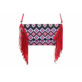 Boho Tribal Crossbody Embroidered Fringe Envelope Bag - Thailand