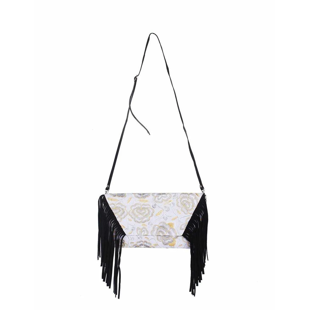 Boho Tribal Crossbody Embroidered Fringe Envelope Bag - Thailand