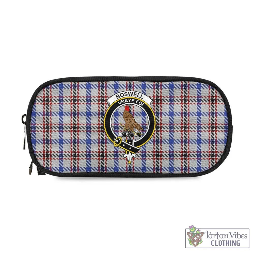 Boswell Tartan Pen and Pencil Case with Family Crest