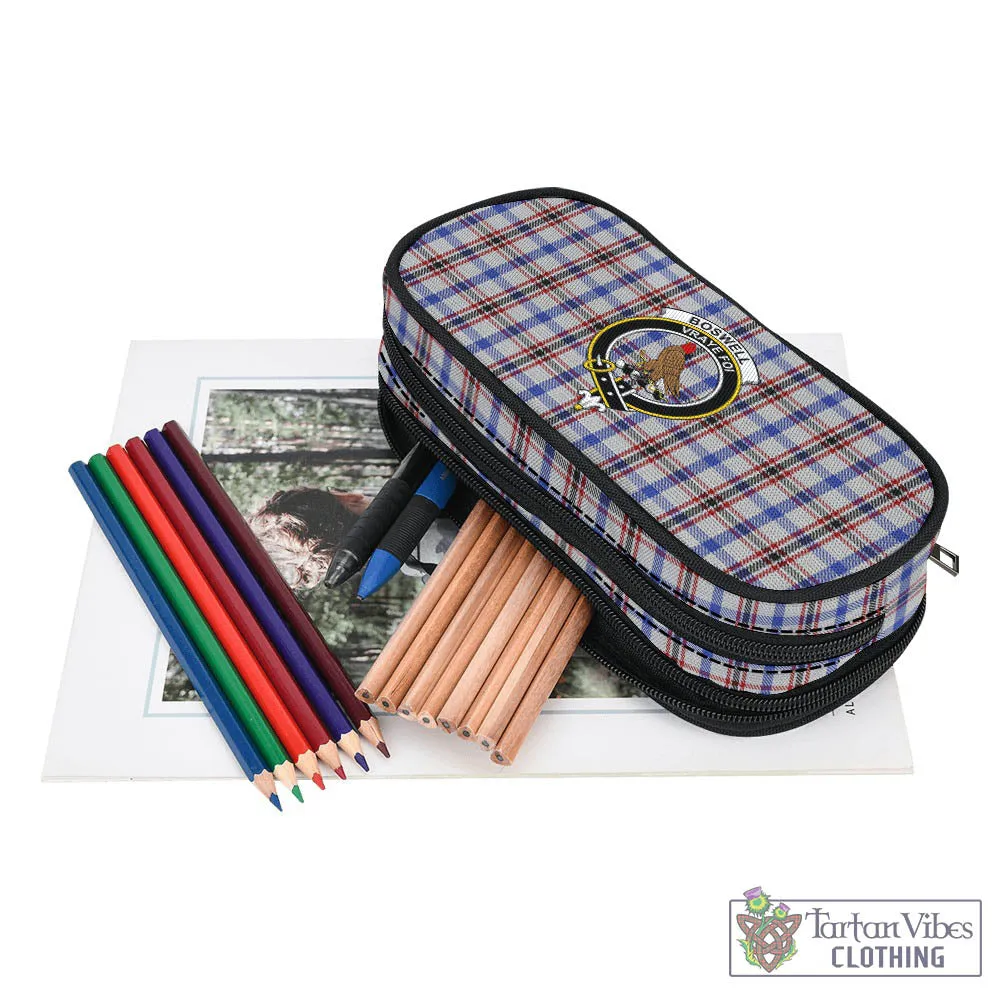 Boswell Tartan Pen and Pencil Case with Family Crest