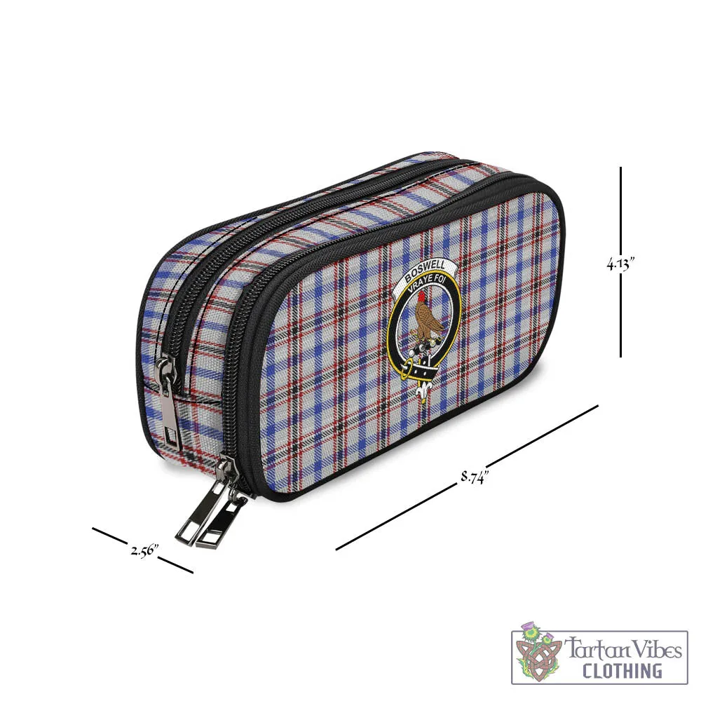 Boswell Tartan Pen and Pencil Case with Family Crest