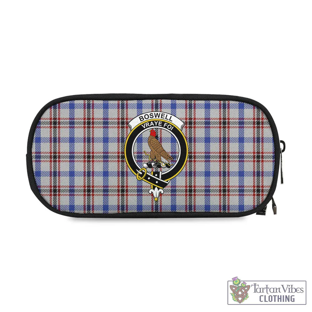 Boswell Tartan Pen and Pencil Case with Family Crest