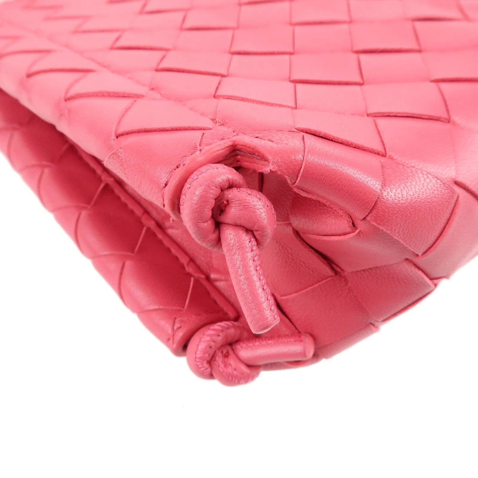 BOTTEGA VENETA Intrecciato Leather Shoulder Bag Pink 709279