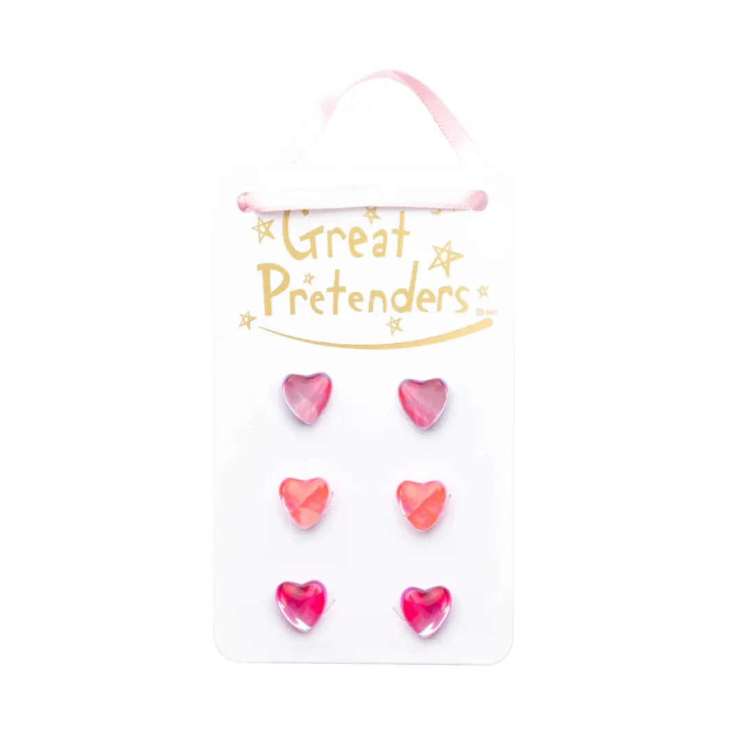 Boutique Holo Heart Studs earrings, 3pairs