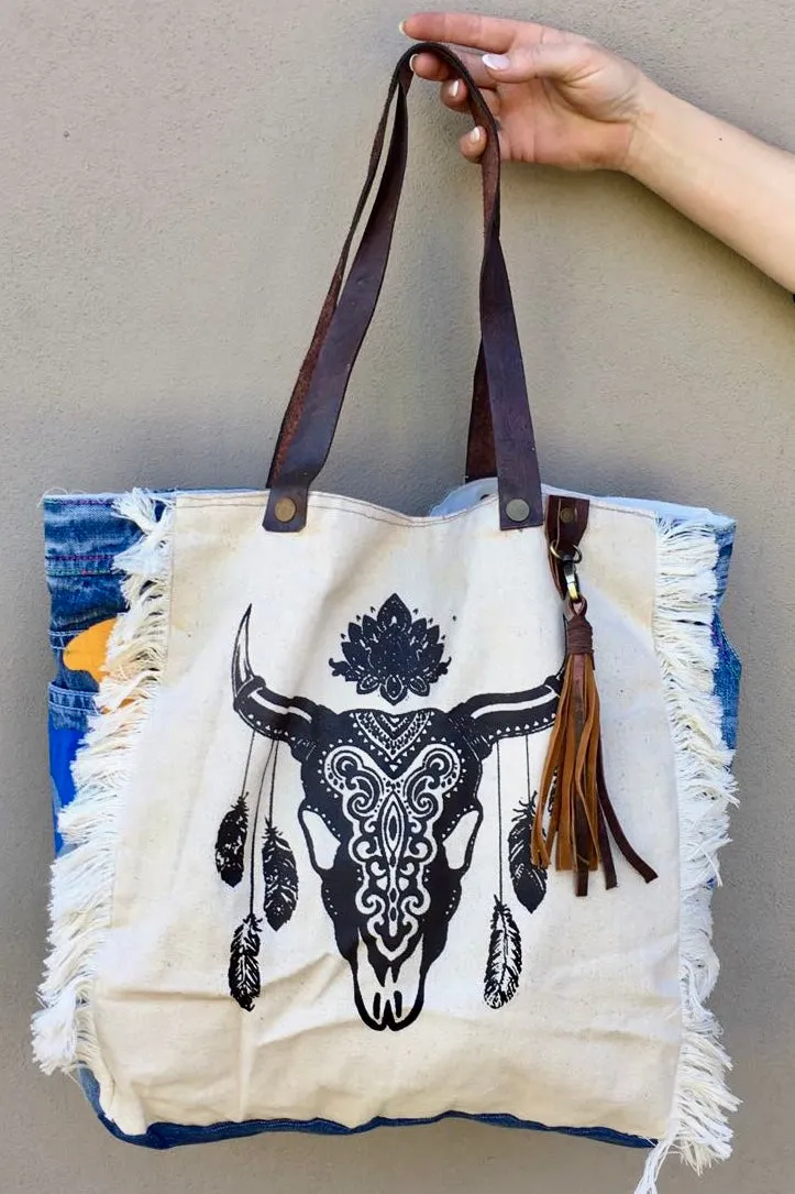 BUFFALO VINTAGE DENIM TOTE BAG