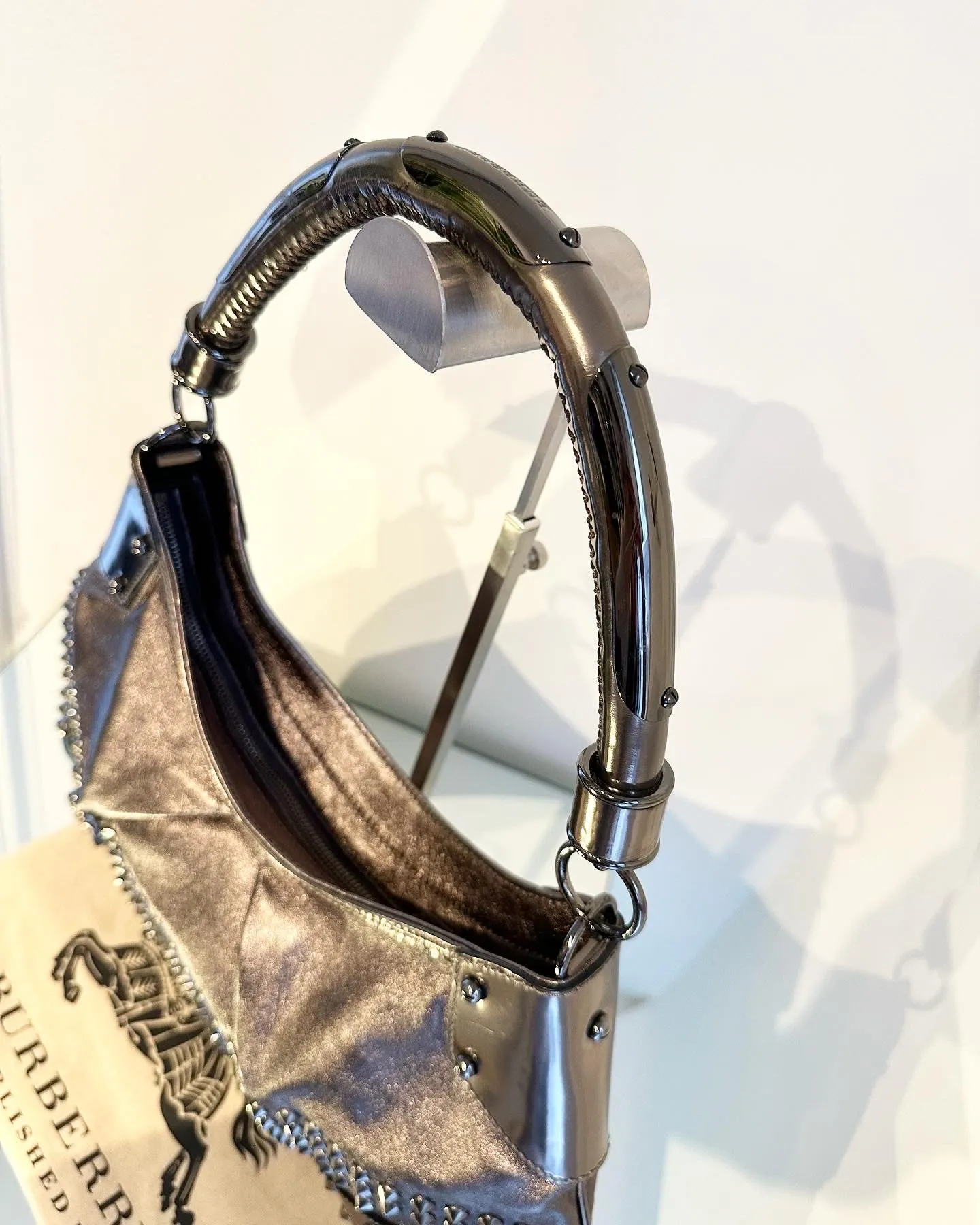 BURBERRY Alverton Studded Hobo Bag