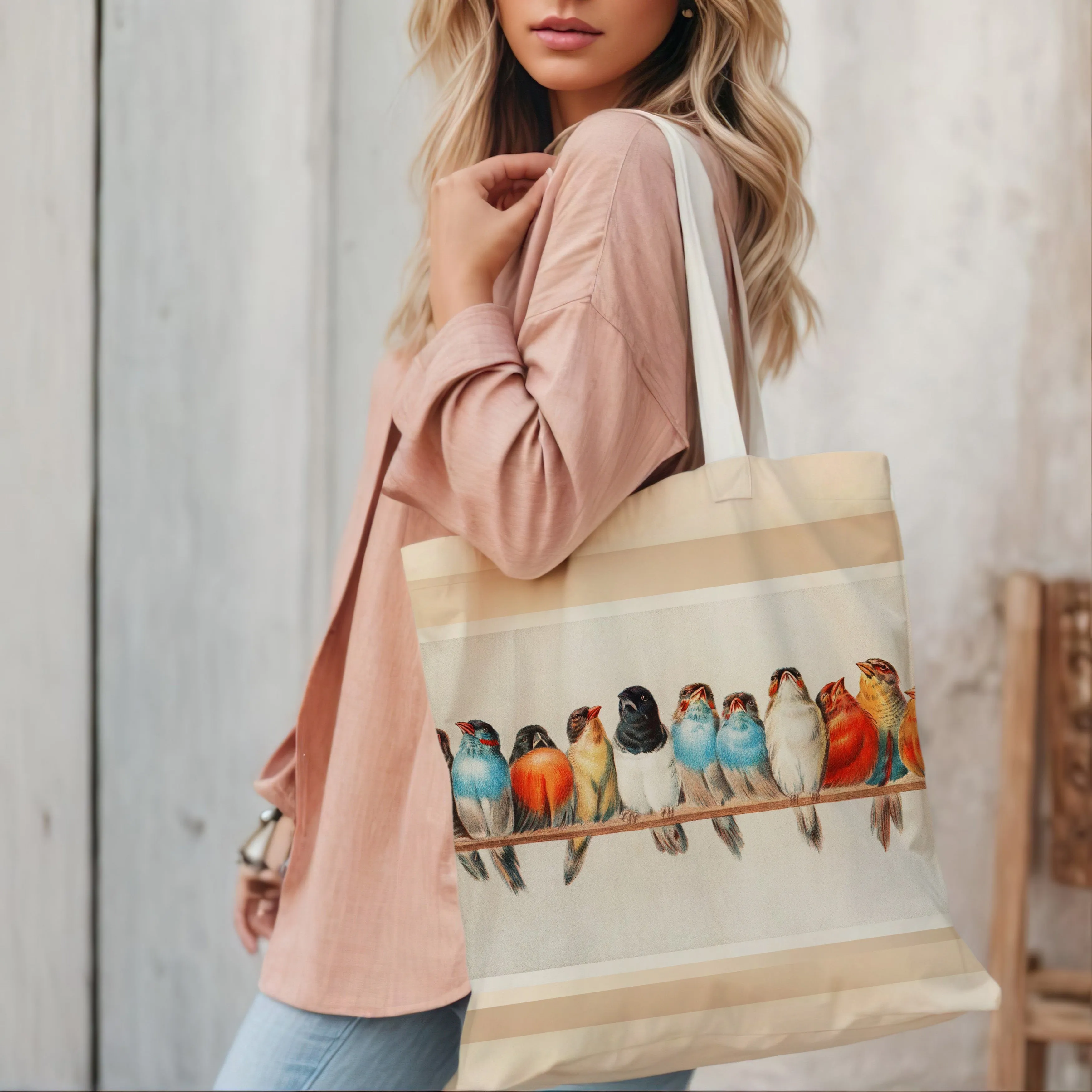 Canvas Tote Bag - A Perch of Birds