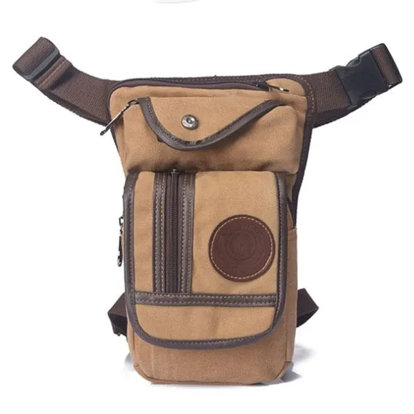 Canvas Waist Drop Leg Bag Thigh Hip Belt Bum Tactical Motorcycle Messenger Shoulder Bag