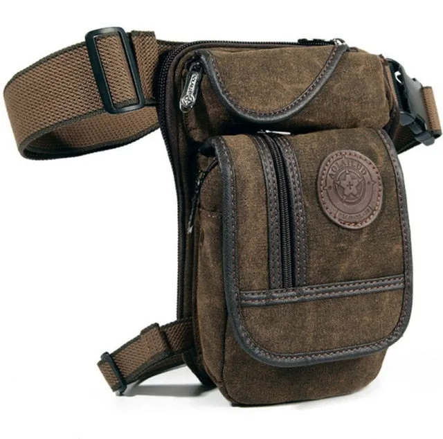 Canvas Waist Drop Leg Bag Thigh Hip Belt Bum Tactical Motorcycle Messenger Shoulder Bag