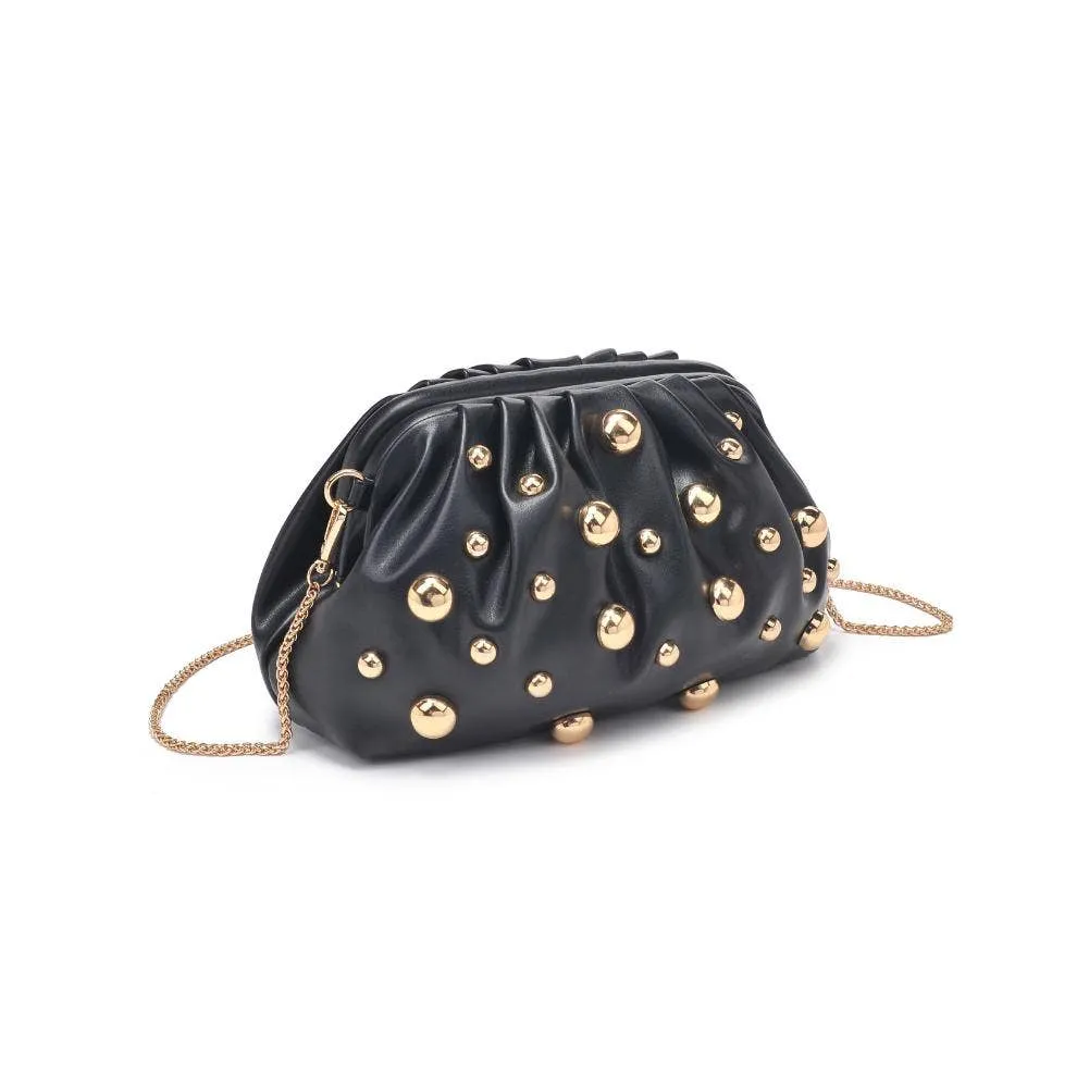 Carey Studded Clutch - Black