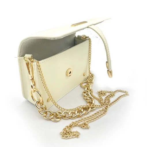 Caroline Alberta Chunky Chain Bag - Ivory