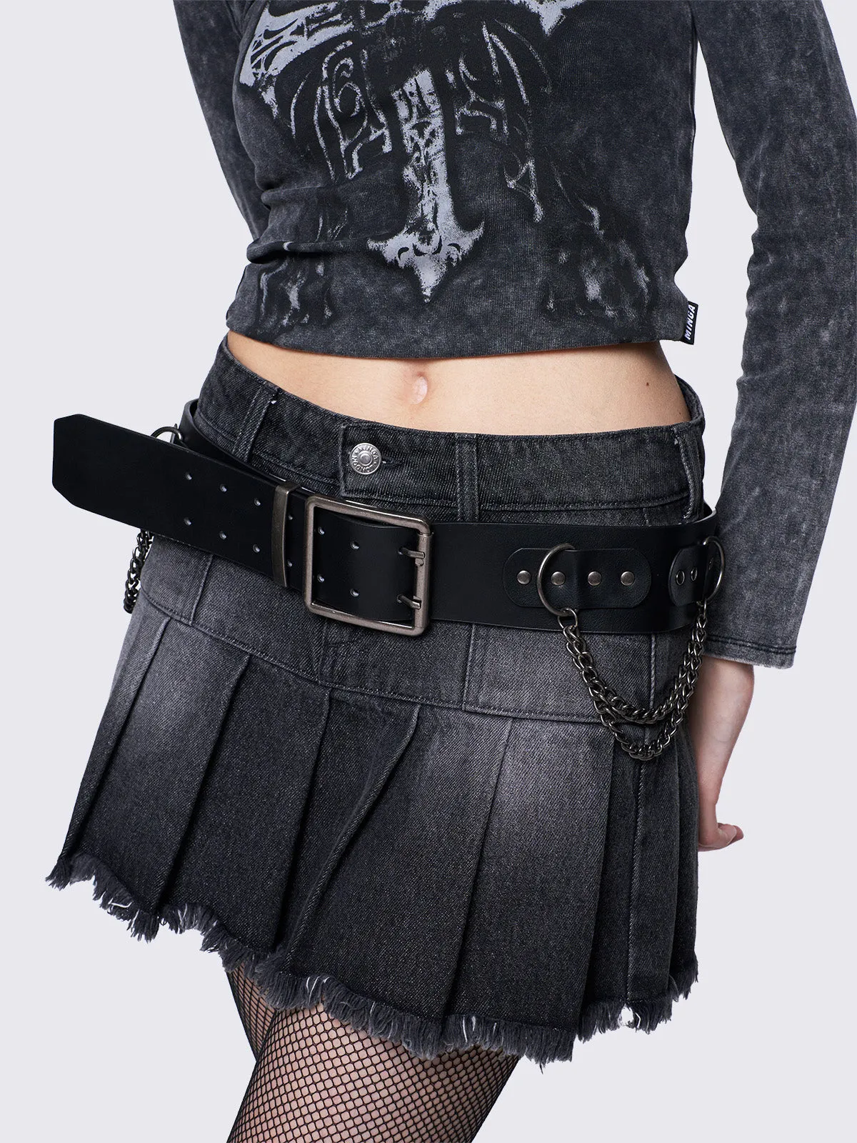 Chained Studded Buckle Belt